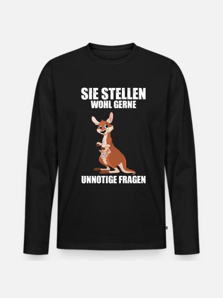 Känguru Beutel Australien - Männer Premium Bio Langarmshirt - Schwarz