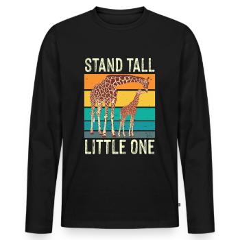 Giraffe tall small giraffe Africa - Men's Premium Organic Long Sleeve Shirt - black - Front - Nico (187cm)