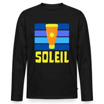 soleil crème solaire été bronzé - T-shirt manches longues Premium bio Homme - noir - Devant - Nico (187cm)