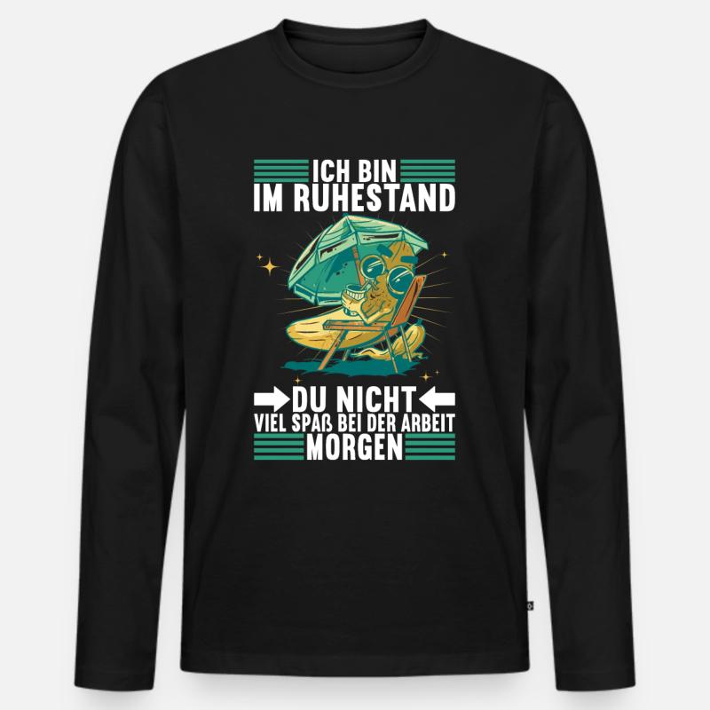 Rentner Rente - Männer Premium Bio Langarmshirt - Schwarz