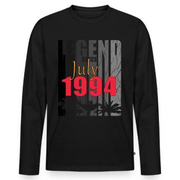 Vintage Geschenkidee geboren Juli 1994 - Männer Premium Bio Langarmshirt - Schwarz - Vorne - Nico (187cm)