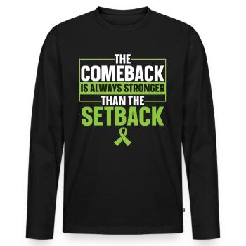 The comeback is always stronger than the setback - Men's Premium Organic Long Sleeve Shirt - black - Front - Nico (187cm)
