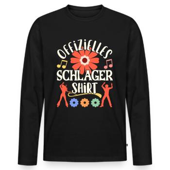 Schlager Schlagermusik Schlagerfan Party Outfit - Männer Premium Bio Langarmshirt - Schwarz - Vorne - Nico (187cm)