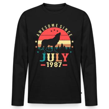 Geburtstagsgruss Für Juli 1987 - Männer Premium Bio Langarmshirt - Schwarz - Vorne - Nico (187cm)