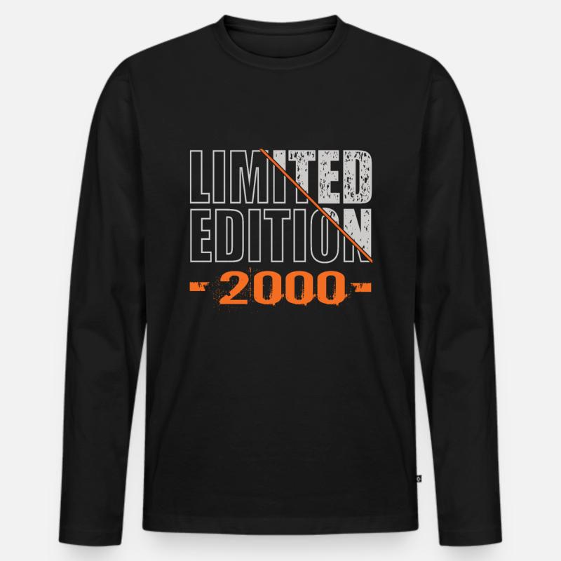 Limited Edition 2000 - Männer Premium Bio Langarmshirt - Schwarz