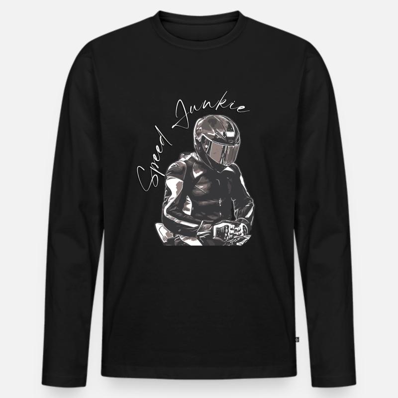 Speed Junkie - Männer Premium Bio Langarmshirt - Schwarz