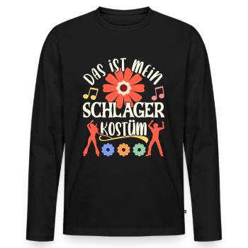 Schlager Schlagermusik Schlagerfan Party Kostüm - Männer Premium Bio Langarmshirt - Schwarz - Vorne - Nico (187cm)