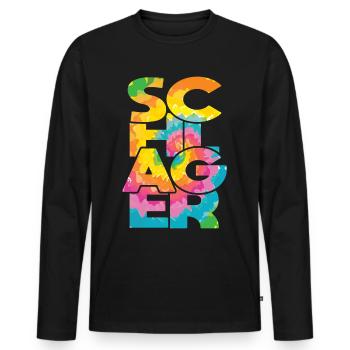 Schlager Schlagerfan Schlagermusik Schlagerparty - Männer Premium Bio Langarmshirt - Schwarz - Vorne - Nico (187cm)