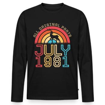 Geboren Im Juli 1981 - Männer Premium Bio Langarmshirt - Schwarz - Vorne - Nico (187cm)