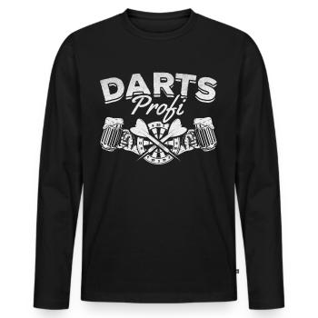 Darts Profi Dartspieler Dartspiel Darts Profi - Männer Premium Bio Langarmshirt - Schwarz - Vorne - Nico (187cm)