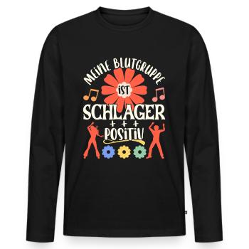 Schlager Schlagerfan Schlagermusik Schlagerparty - Männer Premium Bio Langarmshirt - Schwarz - Vorne - Nico (187cm)