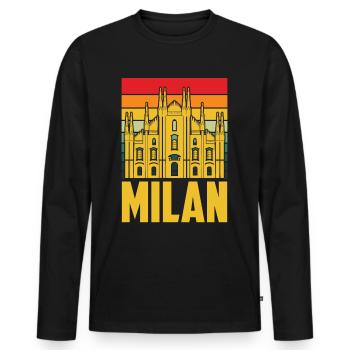 Mailänder Dom in Mailand Italien Domkirche - Männer Premium Bio Langarmshirt - Schwarz - Vorne - Nico (187cm)
