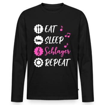 Schlager Schlagermusik Schlagerfan Schlagerparty - Männer Premium Bio Langarmshirt - Schwarz - Vorne - Nico (187cm)