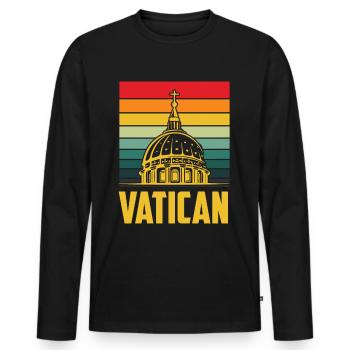 Vatican Church Leadership Italy Rome - Men's Premium Organic Long Sleeve Shirt - black - Front - Nico (187cm)