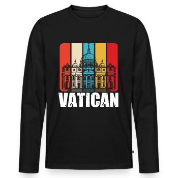Vatican Church Italy Rome - Men's Premium Organic Long Sleeve Shirt - black - Front - Nico (187cm)