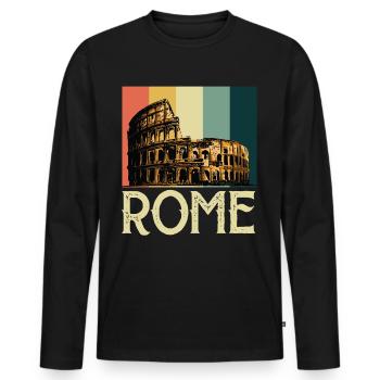 Kolosseum Römer Gladiatoren Italien Antik - Männer Premium Bio Langarmshirt - Schwarz - Vorne - Nico (187cm)