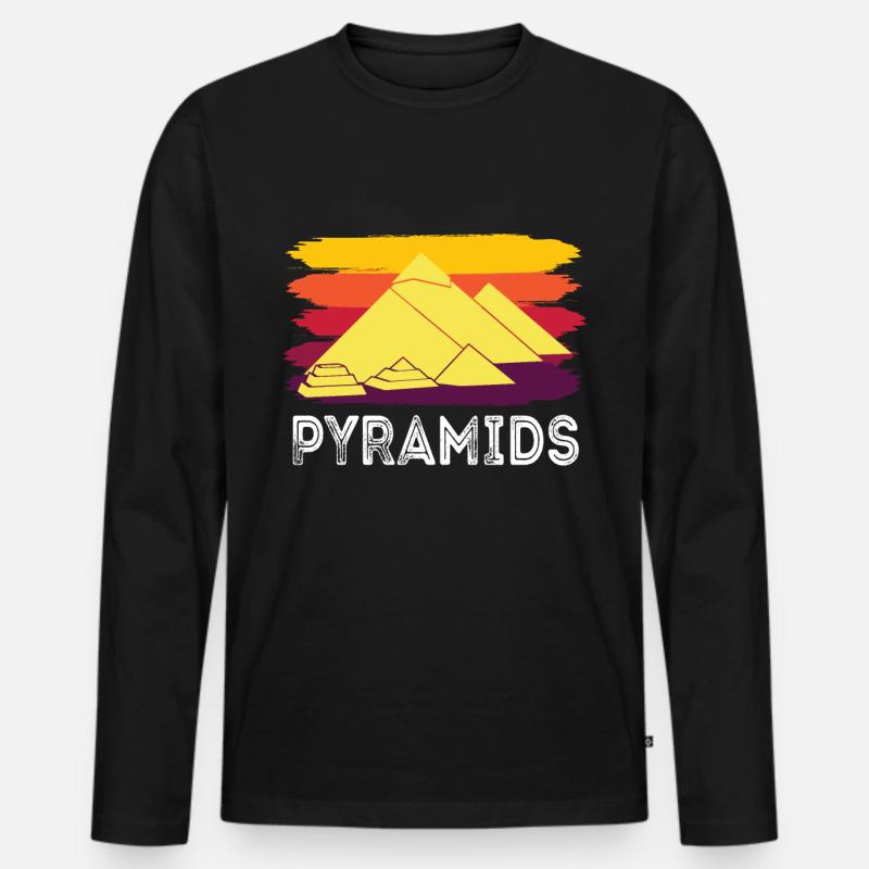 Gizeh Pyramide Ägypten Sphinx Anubis - Männer Premium Bio Langarmshirt - Schwarz