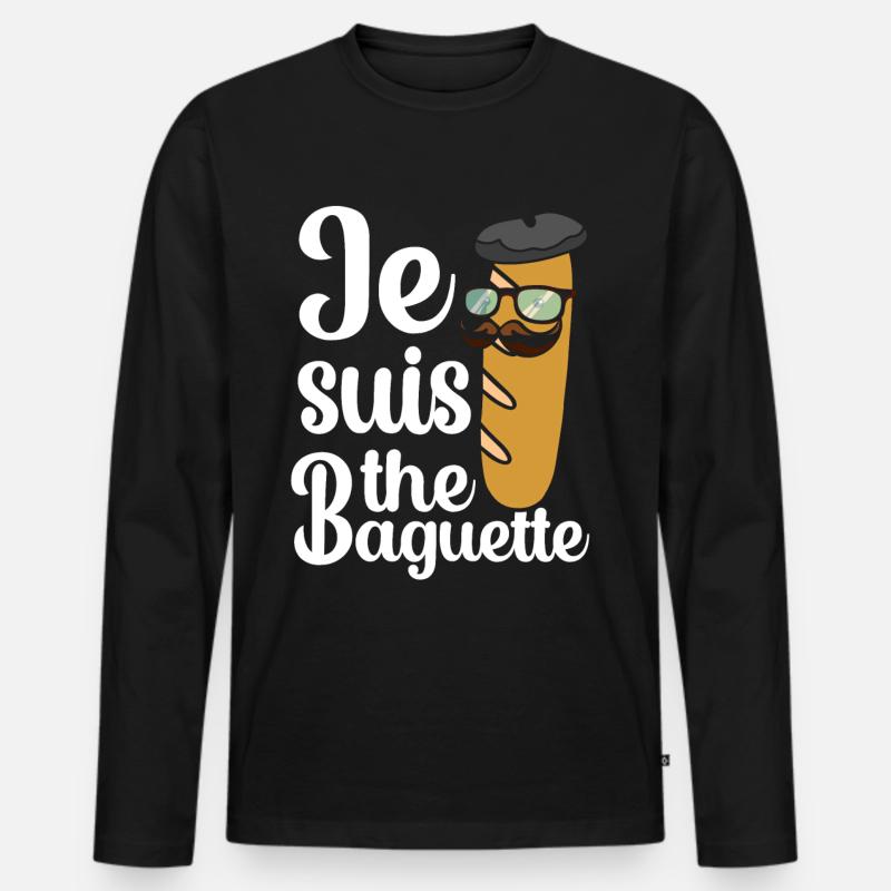 Frankreich - Männer Premium Bio Langarmshirt - Schwarz