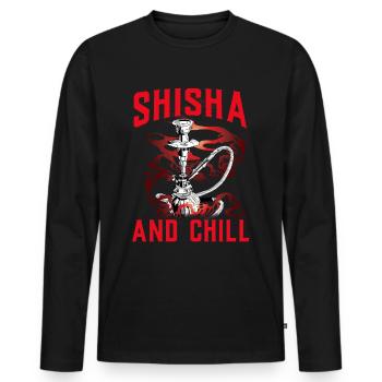 Shisha Tshirt Men Women's Hookah Pipe - Men's Premium Organic Long Sleeve Shirt - black - Front - Nico (187cm)