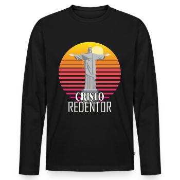 Cristo Redentor Christ the Redeemer Statue Rio Church - Men's Premium Organic Long Sleeve Shirt - black - Front - Nico (187cm)