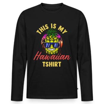 Pineapple Hawaii Gift Fruit Fruit Pineapple Fruit - Men's Premium Organic Long Sleeve Shirt - black - Front - Nico (187cm)