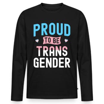 Transgenre Tshirt Transsexual Pride - T-shirt manches longues Premium bio Homme - noir - Devant - Nico (187cm)