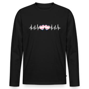 Trans Transgenre Transsexuel Cadeau Queer - T-shirt manches longues Premium bio Homme - noir - Devant - Nico (187cm)