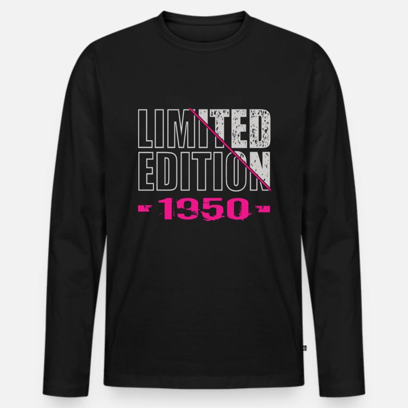 Limited Edition 1950 - Männer Premium Bio Langarmshirt - Schwarz