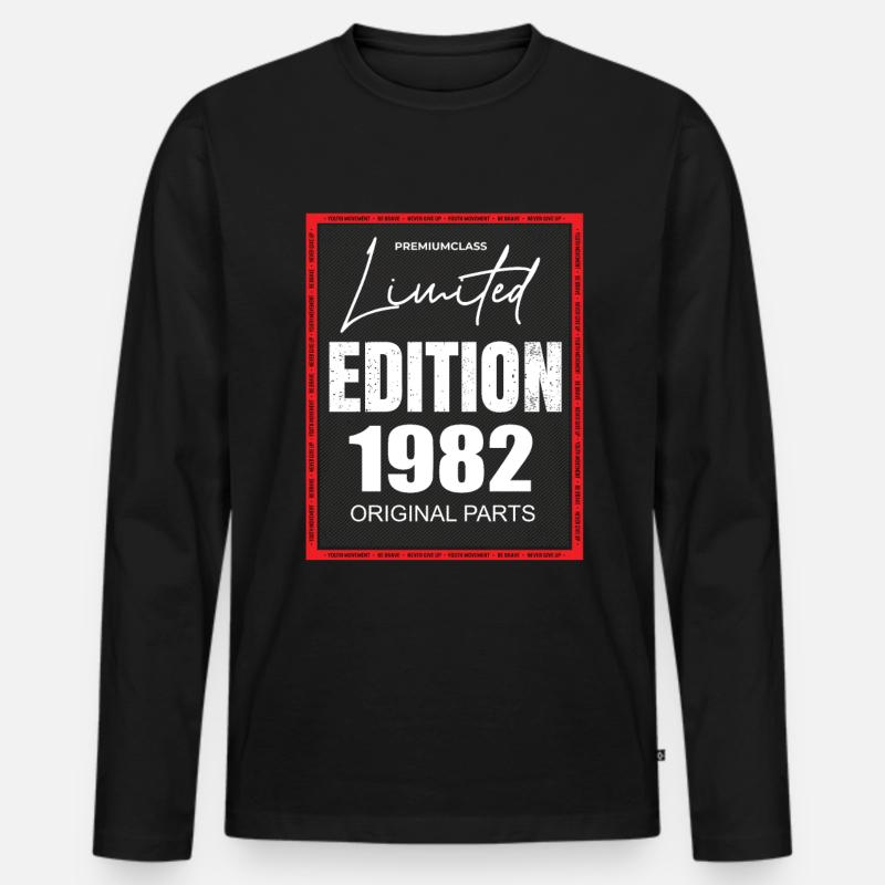 Limited Edition 1982 - Männer Premium Bio Langarmshirt - Schwarz