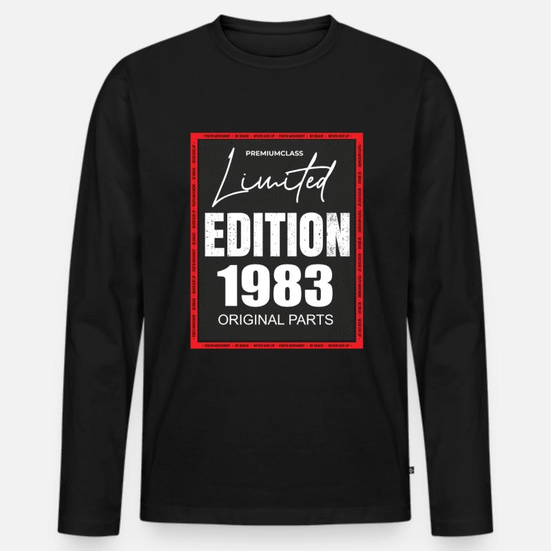 Limited Edition 1983 - Männer Premium Bio Langarmshirt - Schwarz