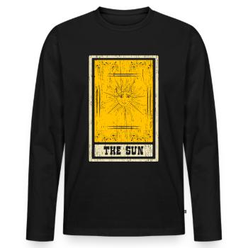 The Sun Tarot Card Shaman Fortune Telling - Men's Premium Organic Long Sleeve Shirt - black - Front - Nico (187cm)