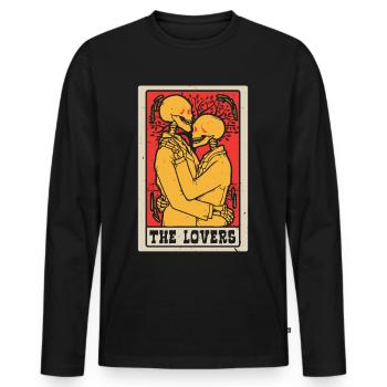 The Loving Tarot Card Shaman Fortune Telling - Men's Premium Organic Long Sleeve Shirt - black - Front - Nico (187cm)