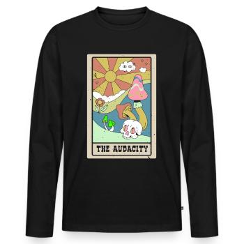 L’audace Tarot Card Chaman Fortune Telling - T-shirt manches longues Premium bio Homme - noir - Devant - Nico (187cm)