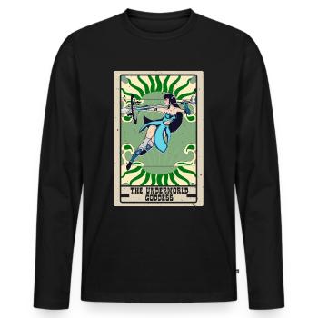 The Underworld Goddess Tarot Card Fortune Telling - Men's Premium Organic Long Sleeve Shirt - black - Front - Nico (187cm)