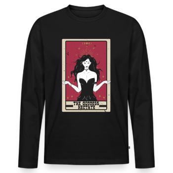 The Goddess Hectate Tarot Card Fortune Telling - Men's Premium Organic Long Sleeve Shirt - black - Front - Nico (187cm)