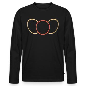 Oval Yellow -Red - Yellow - Men's Premium Organic Long Sleeve Shirt - black - Front - Nico (187cm)