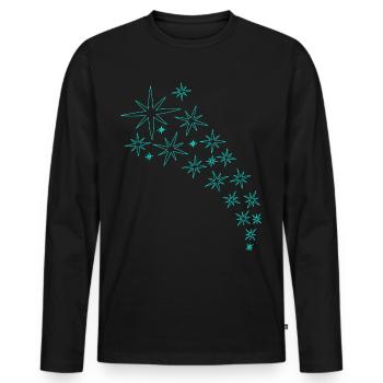 Stars Mint Green Design - Men's Premium Organic Long Sleeve Shirt - black - Front - Nico (187cm)