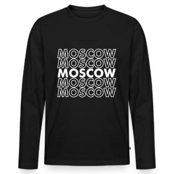 Moscou Russie Souvenir touristique - T-shirt manches longues Premium bio Homme - noir - Devant - Nico (187cm)
