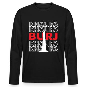 Burj Khalifa UAE Middle East Dubai Desert - Men's Premium Organic Long Sleeve Shirt - black - Front - Nico (187cm)