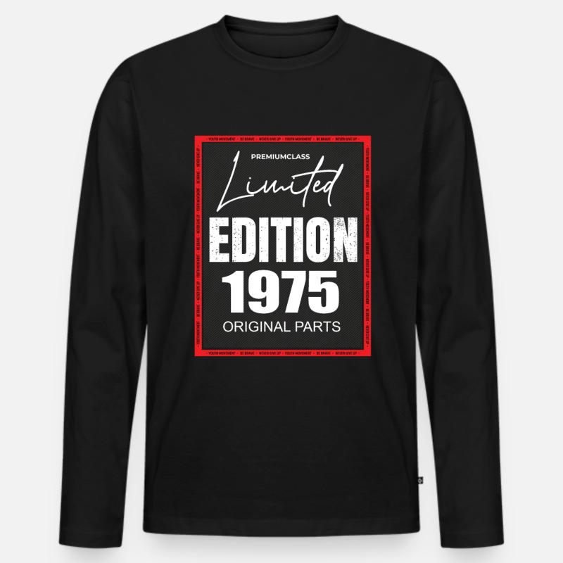 Limited Edition 1975 - Männer Premium Bio Langarmshirt - Schwarz