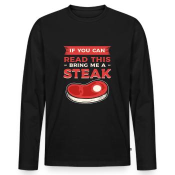 Grillades BBQ Grill King Grill Saison Steak Gri - T-shirt manches longues Premium bio Homme - noir - Devant - Nico (187cm)