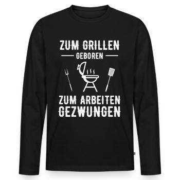 Grillen Grill Grillsaison - Männer Premium Bio Langarmshirt - Schwarz - Vorne - Nico (187cm)
