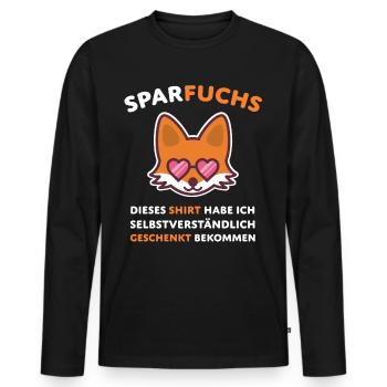 Fuchs Sparfuchs Sparen Sparer Finanzen - Männer Premium Bio Langarmshirt - Schwarz - Vorne - Nico (187cm)