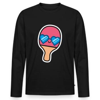 Tennis de table Bat Tennis de table Ping Pong Drôle - T-shirt manches longues Premium bio Homme - noir - Devant - Nico (187cm)