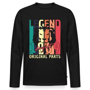 Légendaire août 1969 - T-shirt manches longues Premium bio Homme - noir - Devant - Nico (187cm)