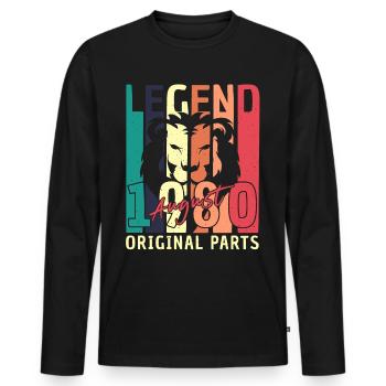 1980 In August Vintage - Men's Premium Organic Long Sleeve Shirt - black - Front - Nico (187cm)
