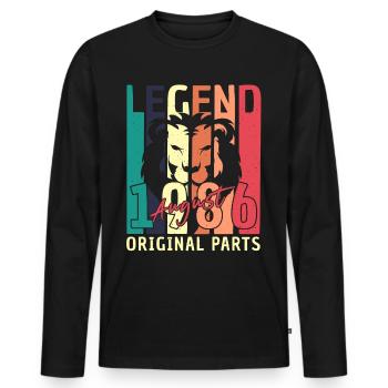 August 1986 Gift idea - Men's Premium Organic Long Sleeve Shirt - black - Front - Nico (187cm)