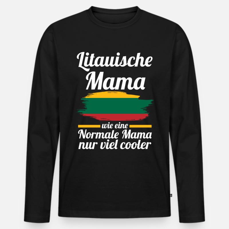 Litauerin Litauische Mama Litauen Mutter - Männer Premium Bio Langarmshirt - Schwarz