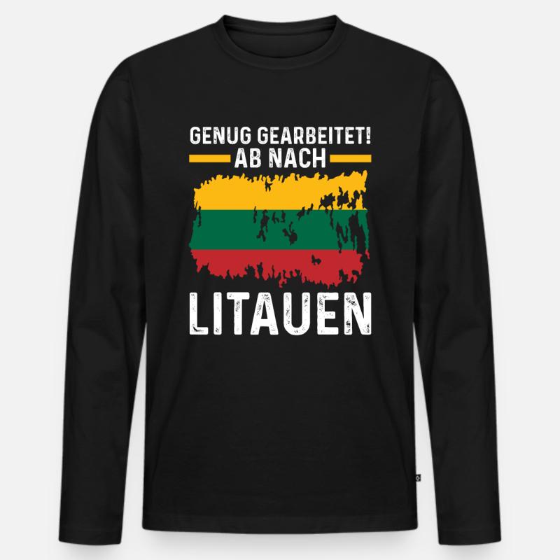 Urlaub Litauer Litauen - Männer Premium Bio Langarmshirt - Schwarz