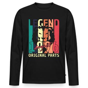 Born 1996 in August - Men's Premium Organic Long Sleeve Shirt - black - Front - Nico (187cm)